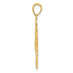 14K Gold Phoenix Bird Charm with Polished Textured Finish for Men