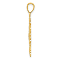 14K Gold Phoenix Bird Charm with Polished Textured Finish for Men