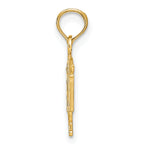 14K Gold RN Registered Nurse Pendant with Polished Finish and Solid Design