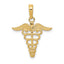 14k Caduceus Charm