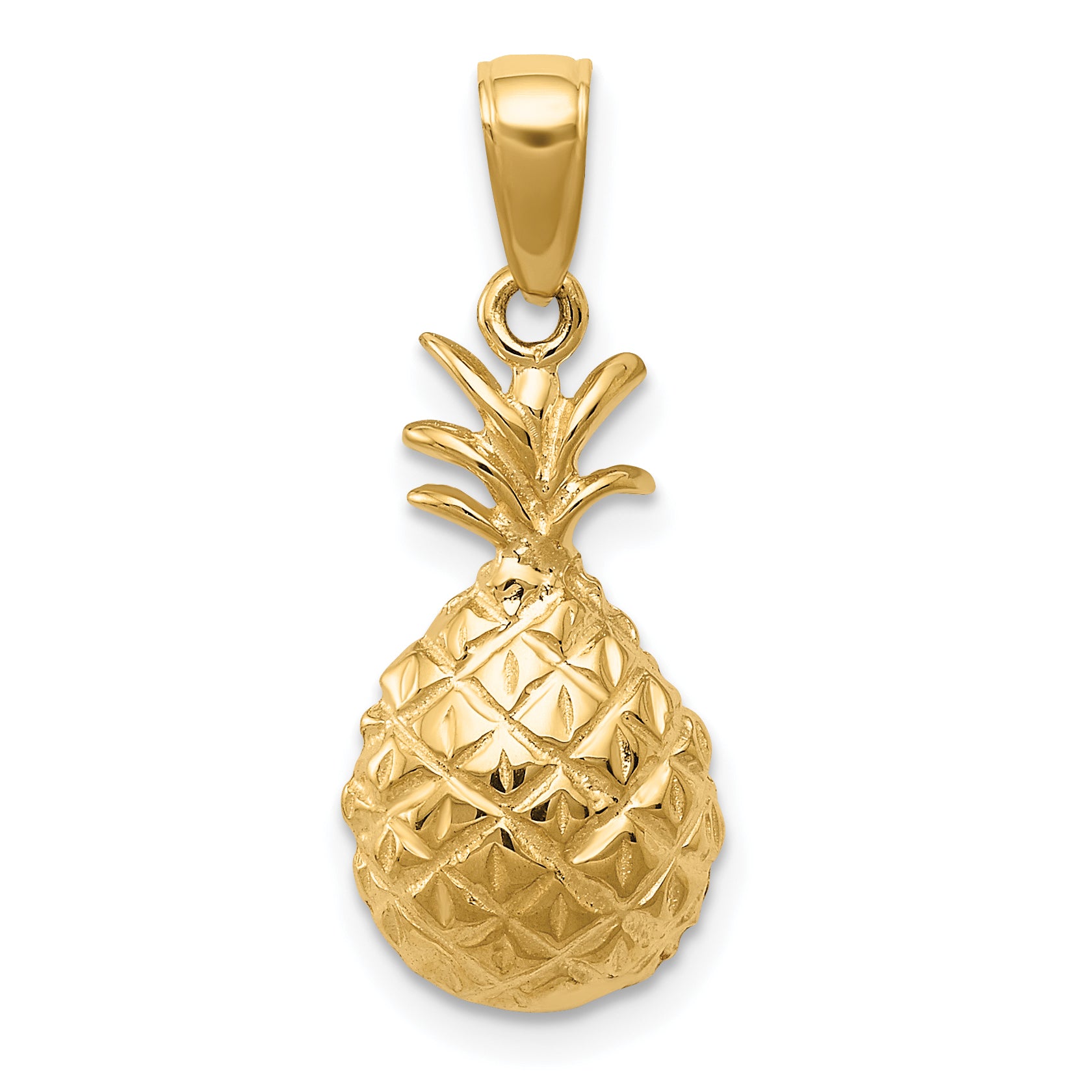 14k Diamond-cut Pineapple Pendant Main image
