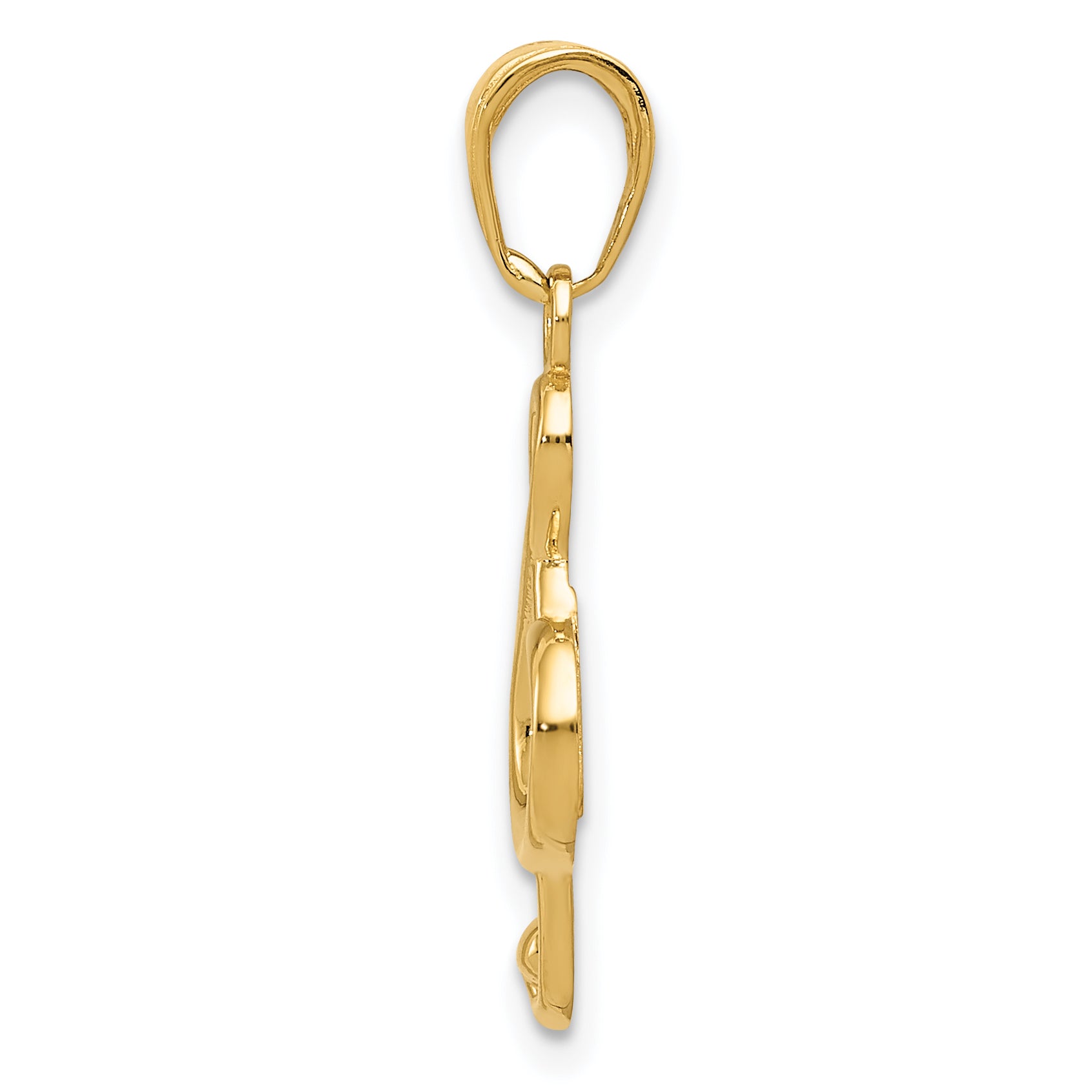 14K Gold Polished Treble Clef Pendant with Open Back Design Secondary image