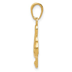 14K Gold Polished Treble Clef Pendant with Open Back Design
