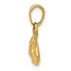 14K Gold Polished Comedy/Tragedy Pendant with Open-Back Design