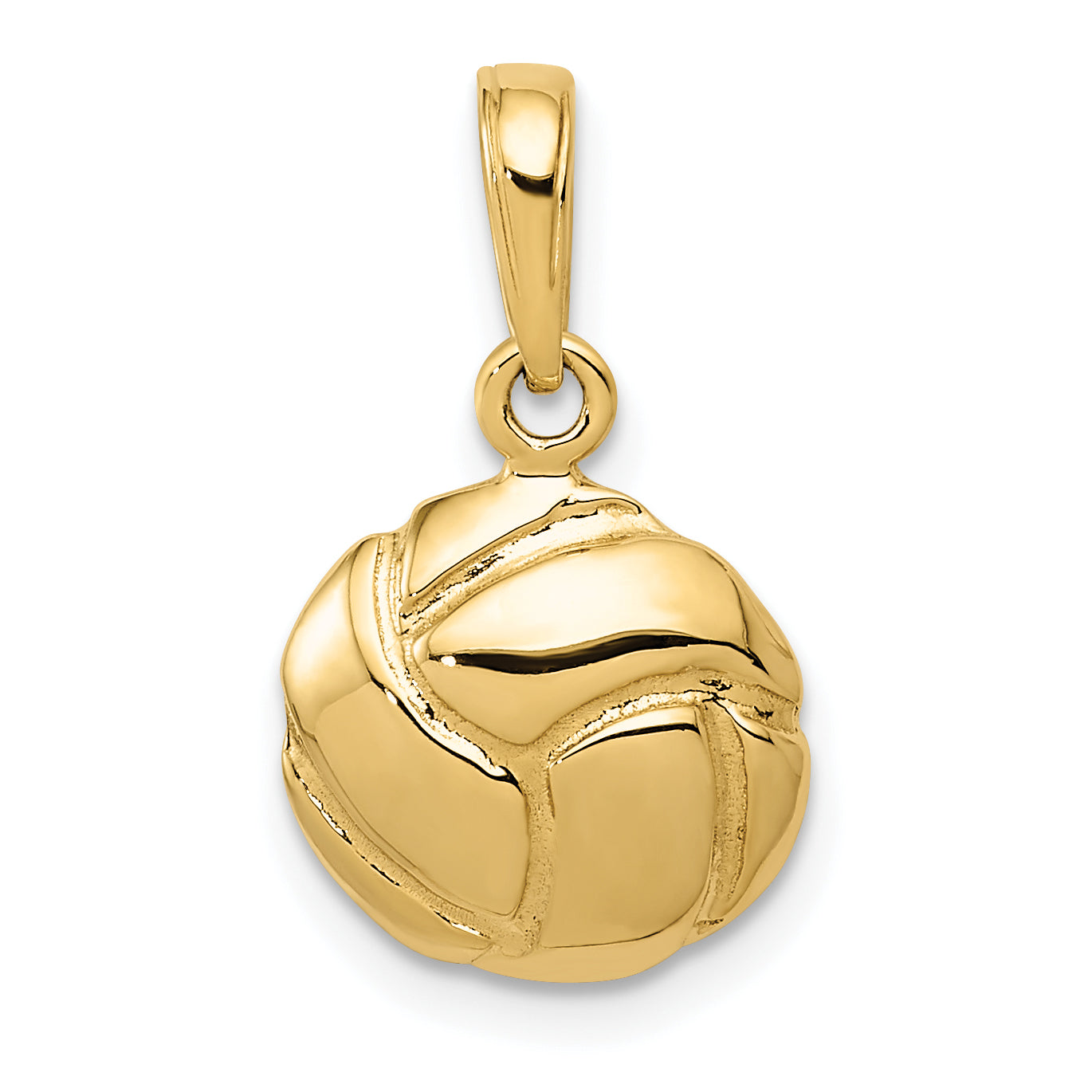 14K Solid Polished Open Back Volleyball Charm Main image