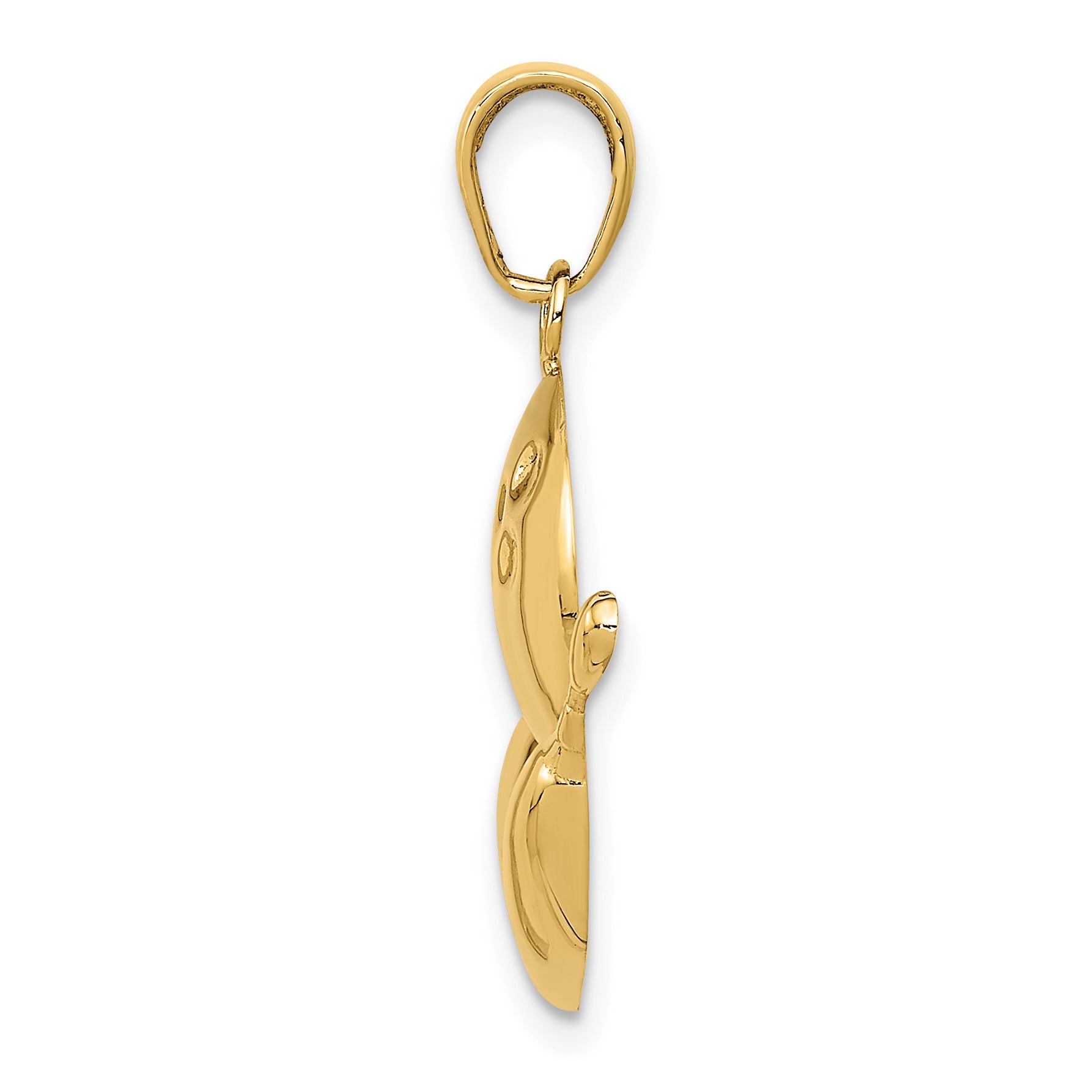 14K Gold Men's Diamond-Cut Bowling Charm  Polished, Solid, Elegant Gift Secondary image