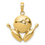 14k Diamond-Cut Bowling Theme Charm