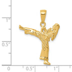 14K Gold Girl Karate Charm with Polished Finish  Elegant Empowerment
