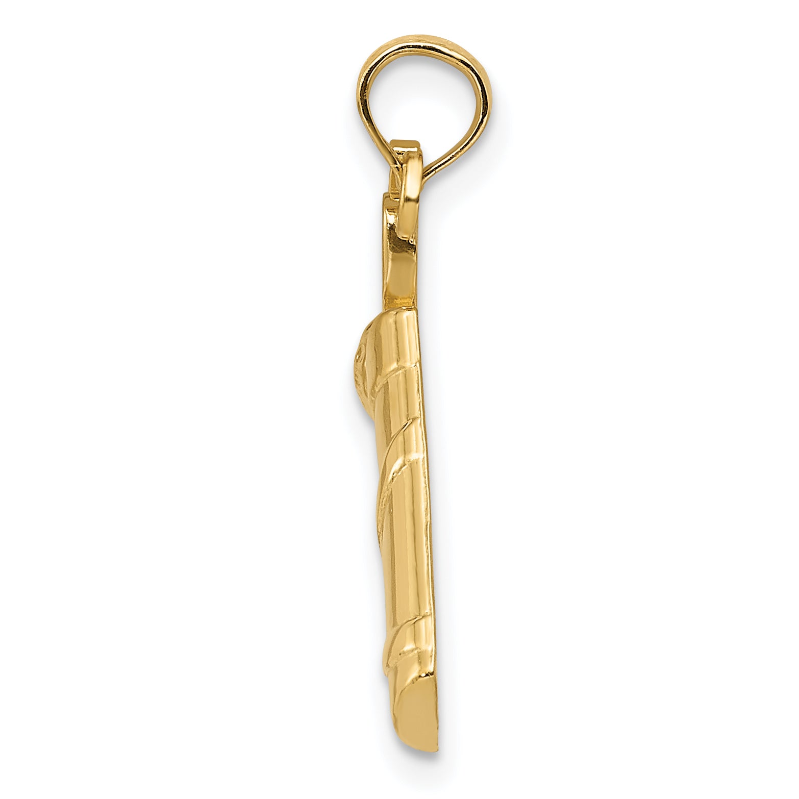 14K Gold Men's Golf Bag Charm  Polished, Textured, Elegant Design