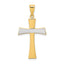 14Kw/Rhodium Polished Cross Pendant