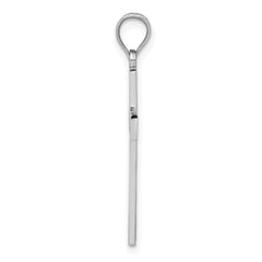 14K White Gold Cross Pendant with Polished Rhodium Finish  Elegant and Tarnish-Resistant Design