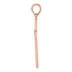 14K Rose Gold Cross Pendant with Polished Finish and Textured Back Elegant and Timeless Design
