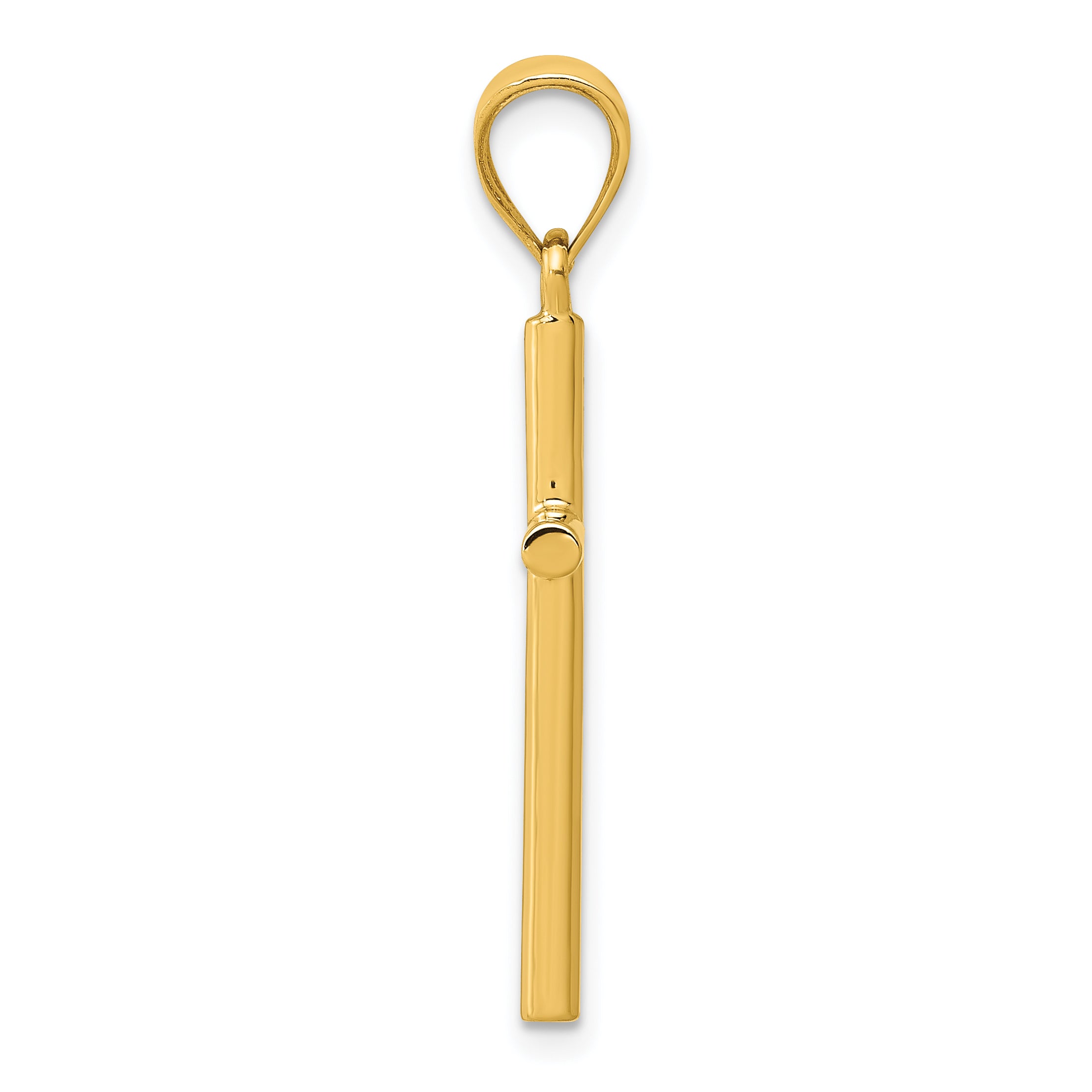 14K Gold Solid Cross Pendant with 3D Design  Elegant Faith Symbol