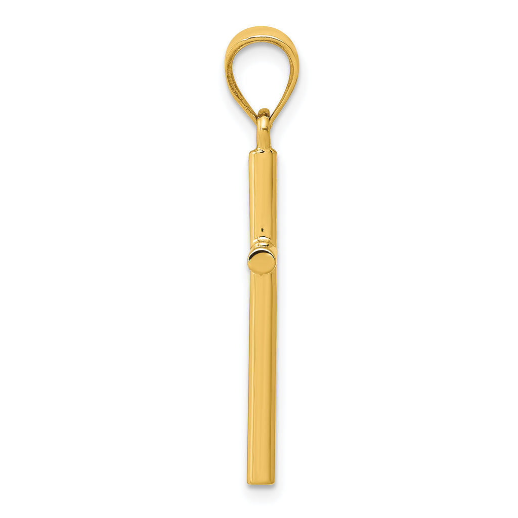 14K Gold Solid Cross Pendant with 3D Design  Elegant Faith Symbol
