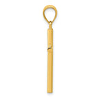 14K Gold Solid Cross Pendant with 3D Design  Elegant Faith Symbol