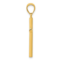 14K Gold Solid Cross Pendant with 3D Design  Elegant Faith Symbol