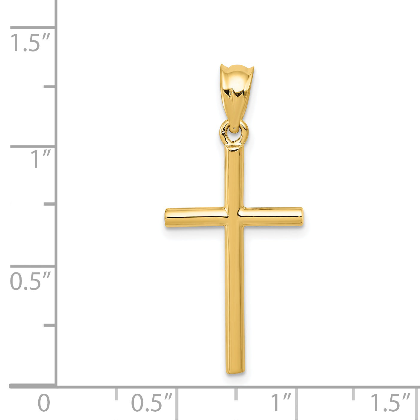 14K Gold Solid Cross Pendant with 3D Design  Elegant Faith Symbol
