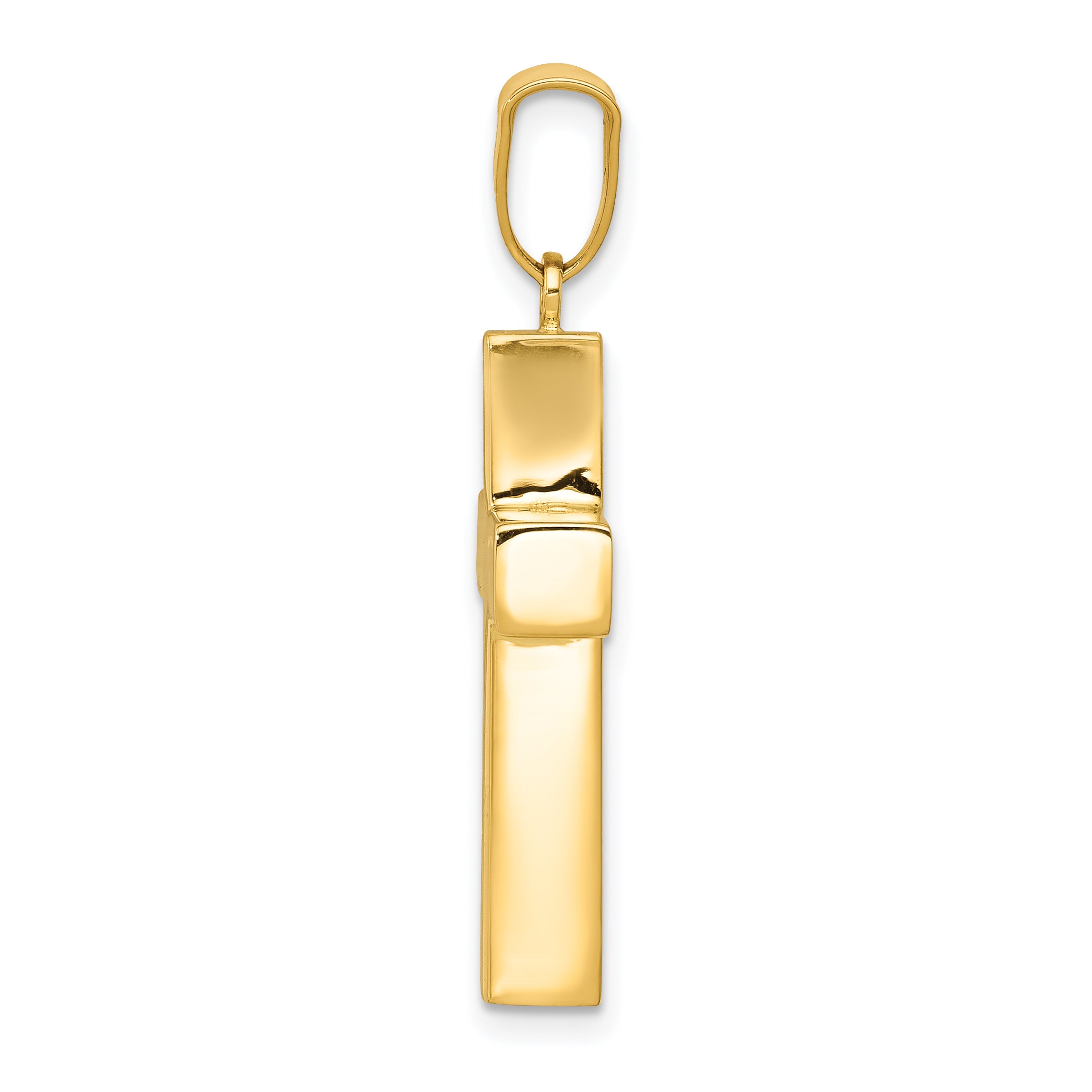 14K Gold Hollow Cross Pendant with Polished Finish  Elegant Faith Symbol Secondary image