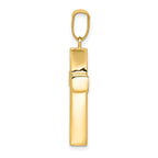 14K Gold Hollow Cross Pendant with Polished Finish  Elegant Faith Symbol