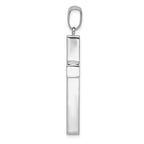 14K White Gold Hollow Cross Pendant with Rhodium Finish  Elegant, Polished, and Lightweight Design