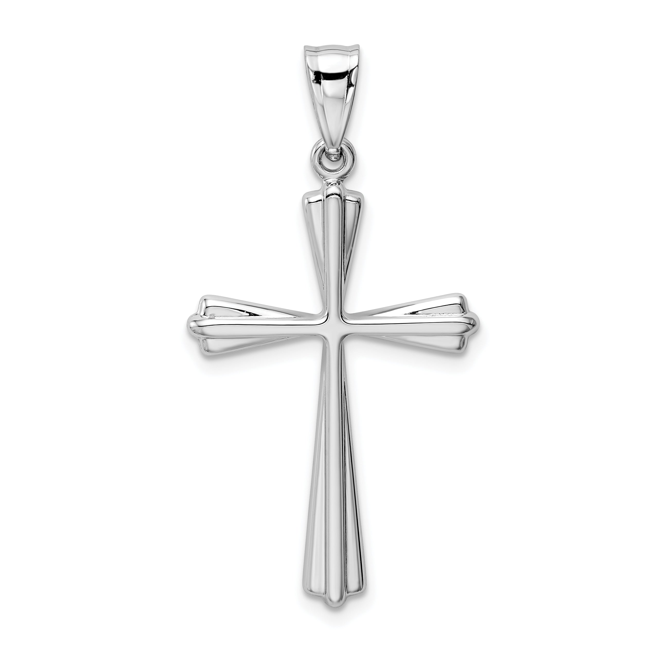 14k White Gold Polished Cross Pendant Main image