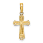 14K Gold Passion Cross Pendant with Solid Cast Design  Elegant and Refined