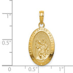 14K Gold Saint Christopher Medal Pendant with Polished Finish
