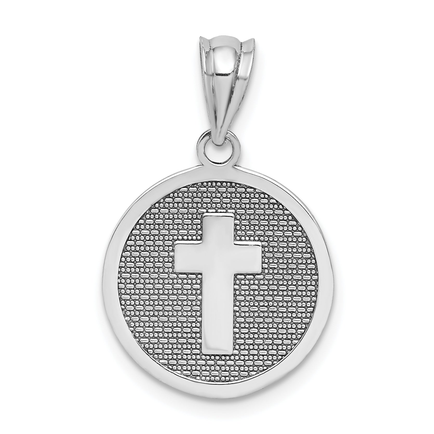 14k White Gold Reversible Cross & 1st Holy Communion Charm Main image