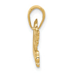 14K Gold Polished Dove Charm  Elegant Solid Design