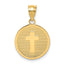 14K Reversible Cross and GOD BLESS Charm