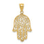 14k Filigree Hamsa Pendant