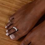 14k White Gold Polished With Design Toe Ring