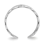 14k White Gold Polished With Design Toe Ring