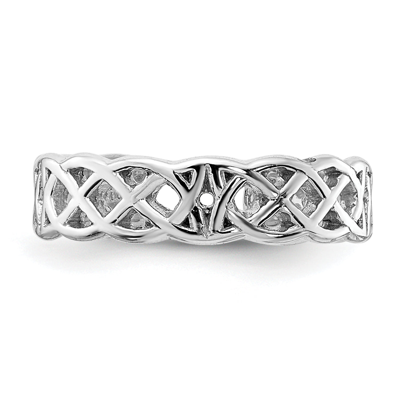 14k White Gold Polished With Design Toe Ring
