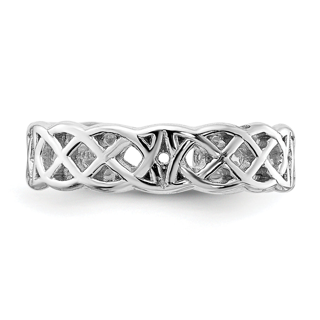 14k White Gold Polished With Design Toe Ring