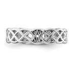 14k White Gold Polished With Design Toe Ring