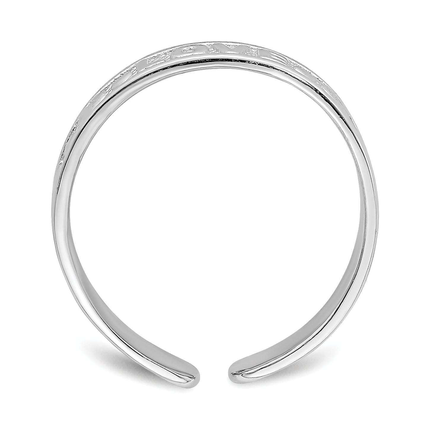 14K White Gold Polished LOVE and Hearts Toe Ring Secondary image