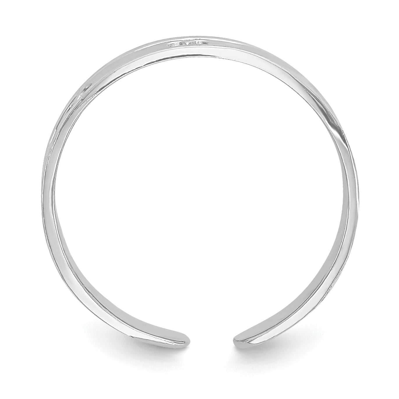 14k White Gold Polished With Hearts Toe Ring Secondary image