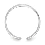 14k White Gold Polished With Hearts Toe Ring