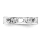 14k White Gold Polished With Hearts Toe Ring