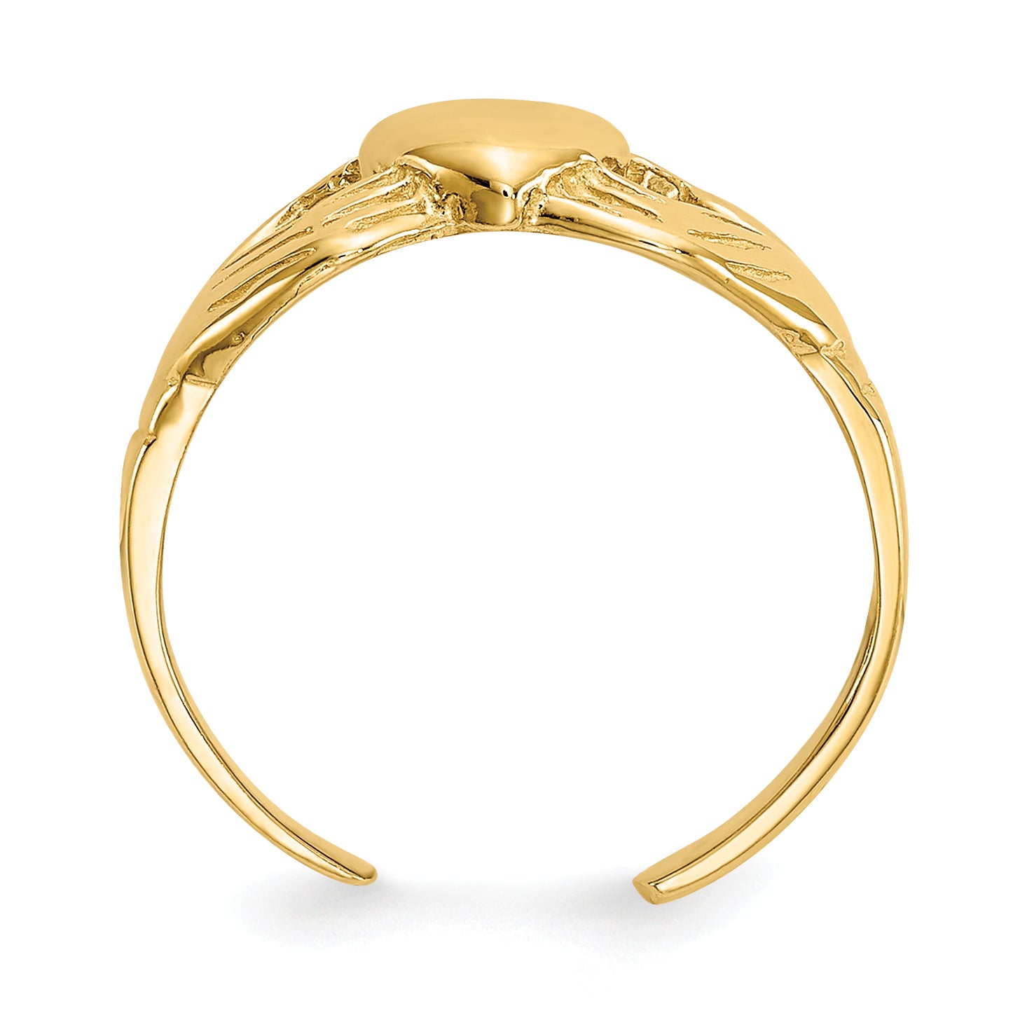 14k Polished Claddagh Toe Ring Secondary image