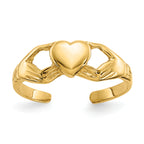 14k Polished Claddagh Toe Ring
