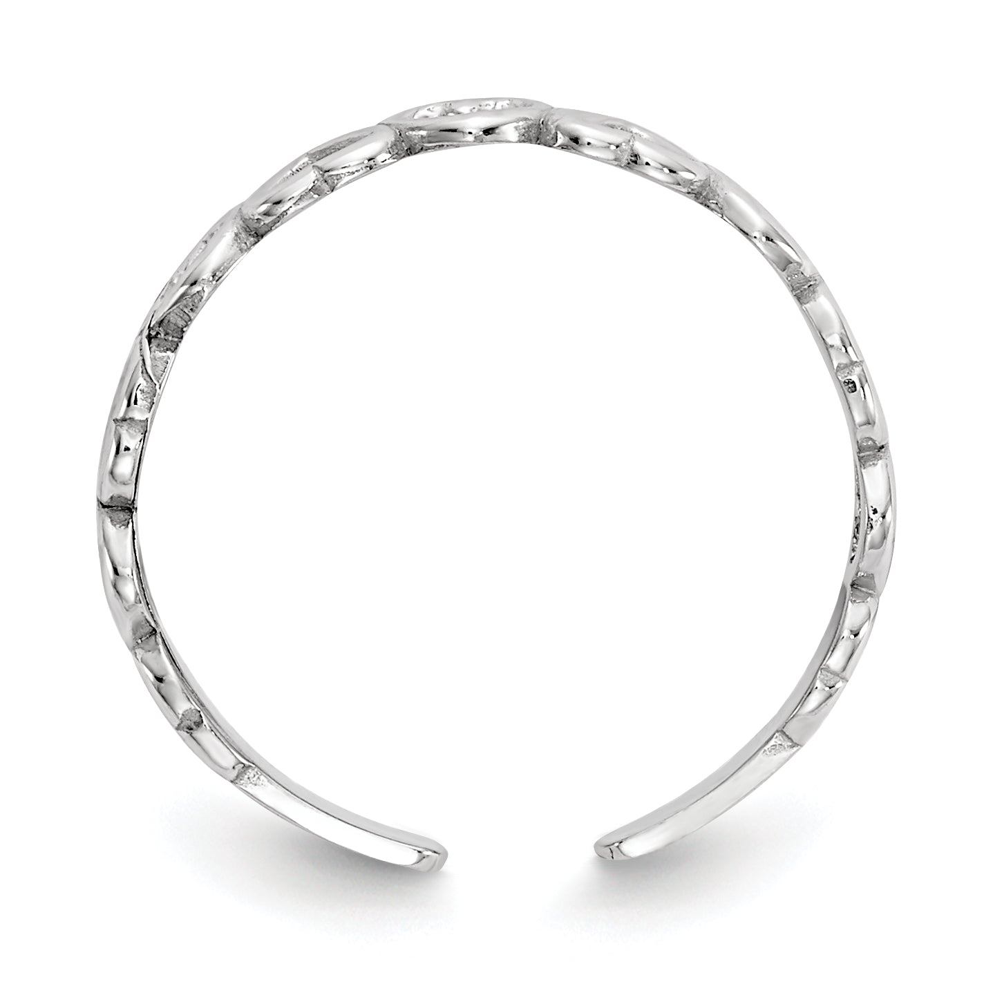 14k White Gold Polished Hearts Toe Ring Secondary image