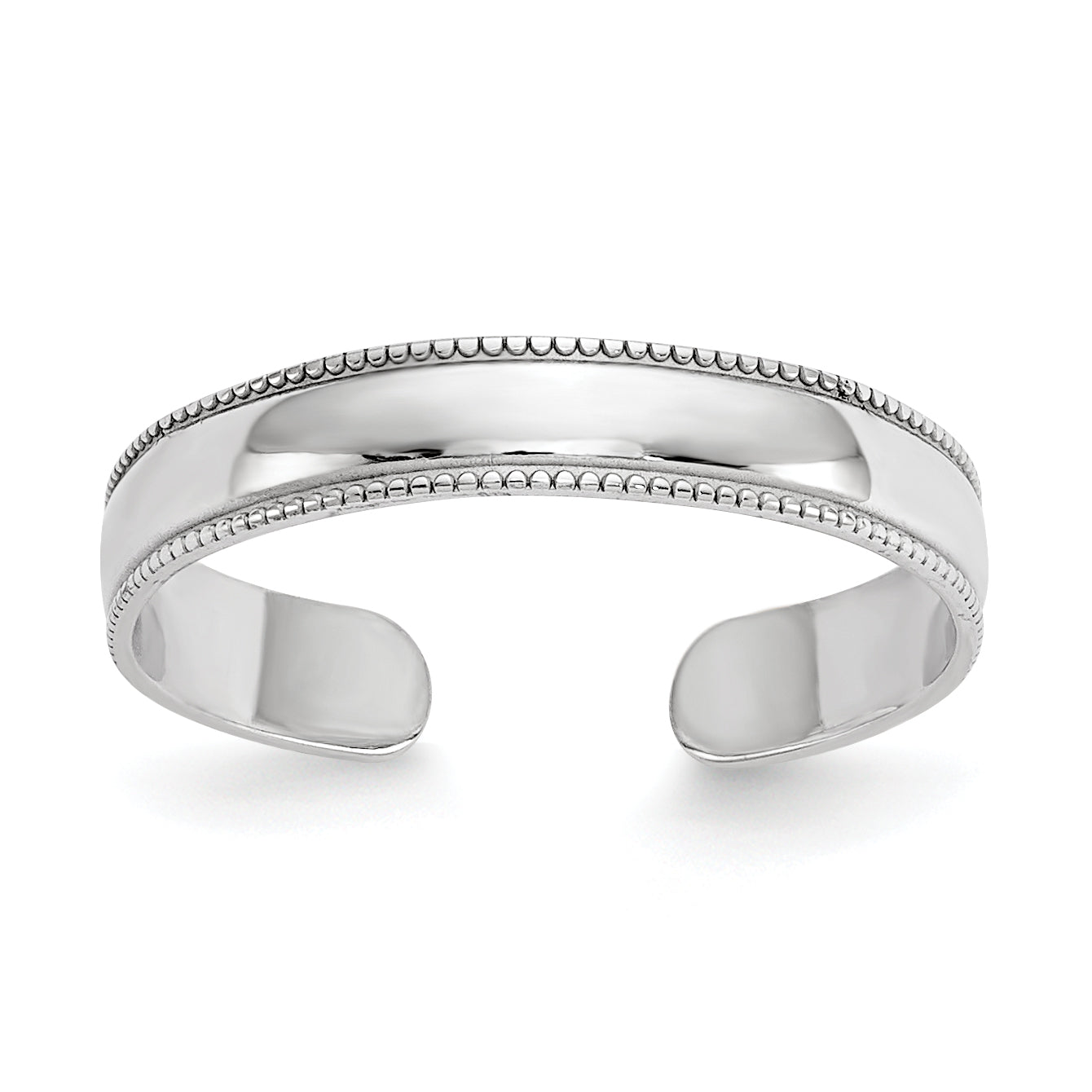14K White Gold Milgrain Adjustable Toe Ring Main image
