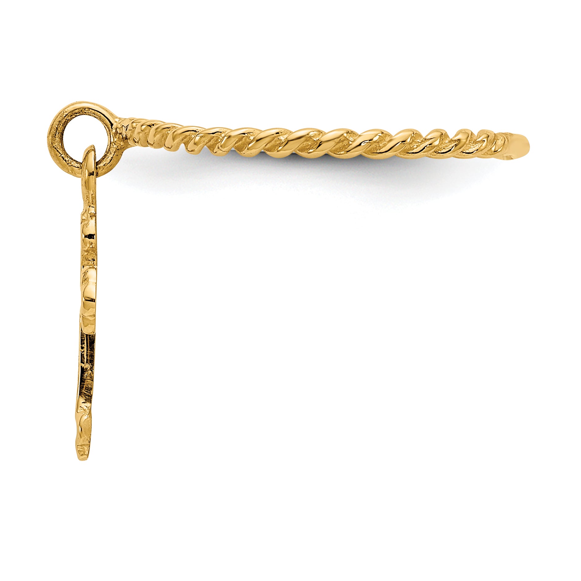 14k Cross Dangle Twisted Band Child's Ring - 4