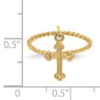 14k Cross Dangle Twisted Band Child's Ring