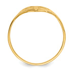 14k Polished Heart With Cross Ring