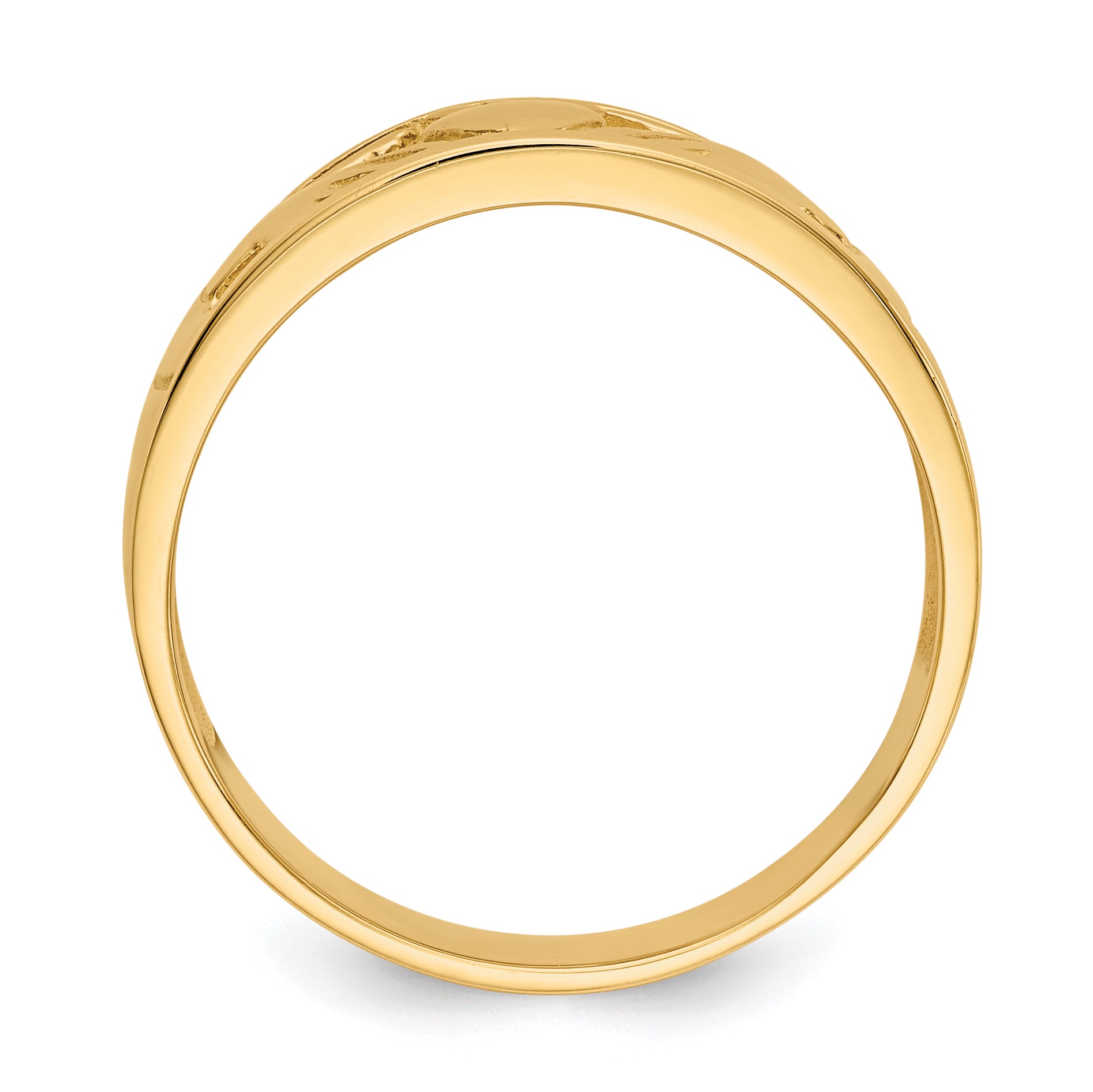 14k Polished Claddagh Band