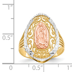 14K Two-tone WithWhite Rhodium Filigree Guadalupe Ring
