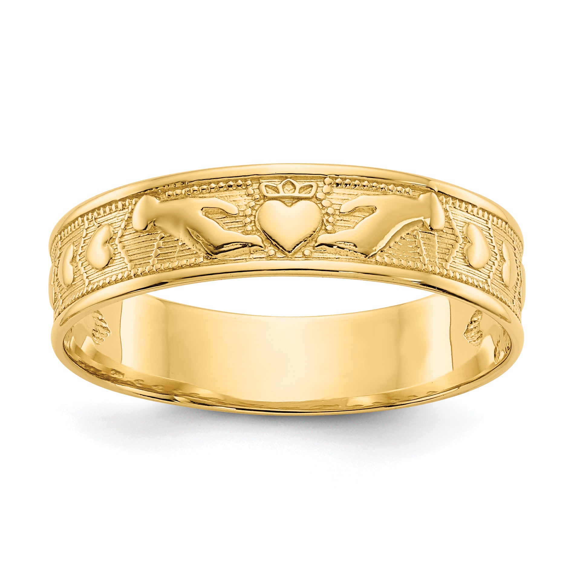 14k Polished Claddagh Band Main image